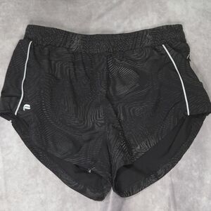 Fabletics Black Patterned Athletic Shorts
